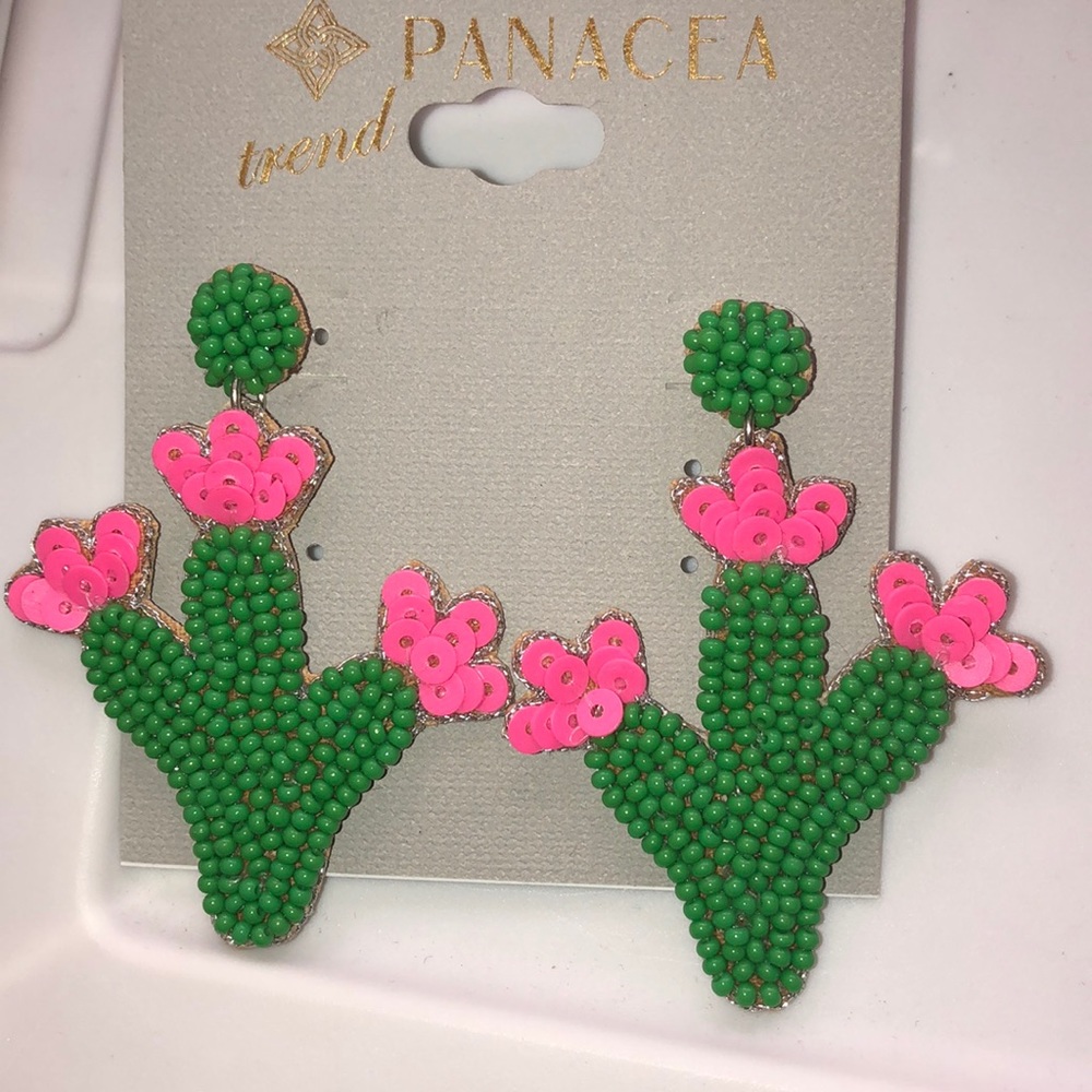 Cactus 🌵 Pink and Green Earrings
